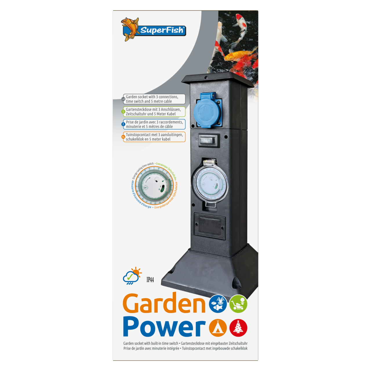 Steckdosensatz Gardenpower 3fach Timer/5m Kabel Steckdosensatz Gardenpower 3fach Timer/5m Kabel